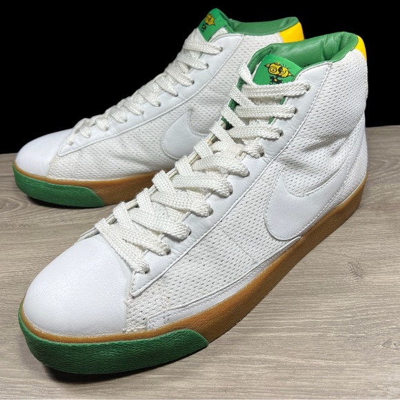 Vintage Nike Blazer Mid 73 Brazil White Classic Deadstock Shoes Size W13 M11.5 - Picture 1 of 13